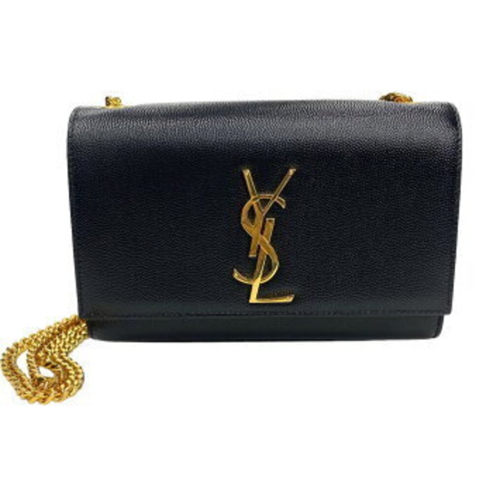 SAINT LAURENT Paris Kate Shoulder Bag Chain Black Leather